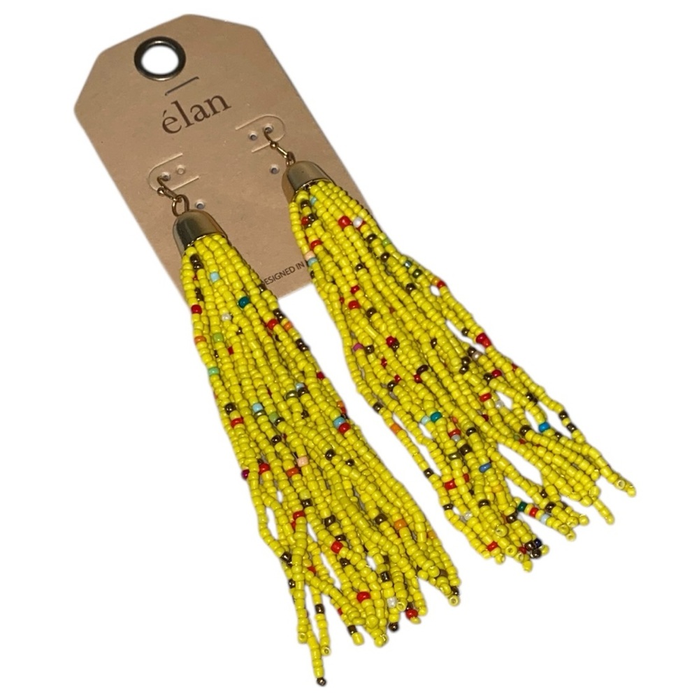 NWT Elan Yellow Beaded Earrings
